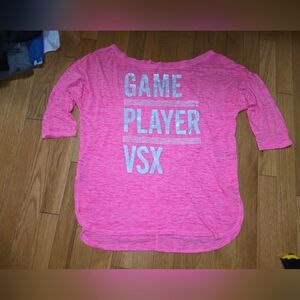 VINTAGE VSX VICTORIAS SECRET SPORT PINK TOP SIZE SMALL GAME PLAYER